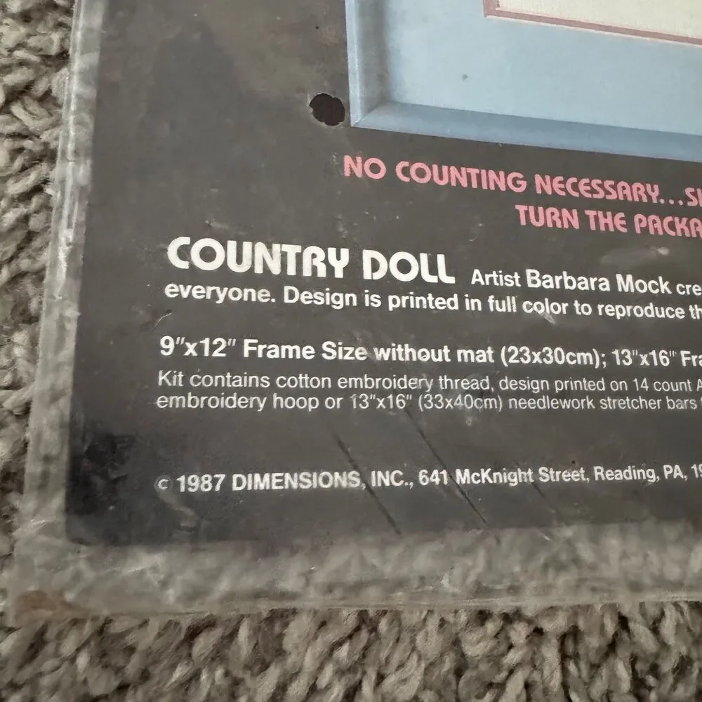 Dimensions Counted Cross Stitch Kit Country Doll 3633 - 9x12